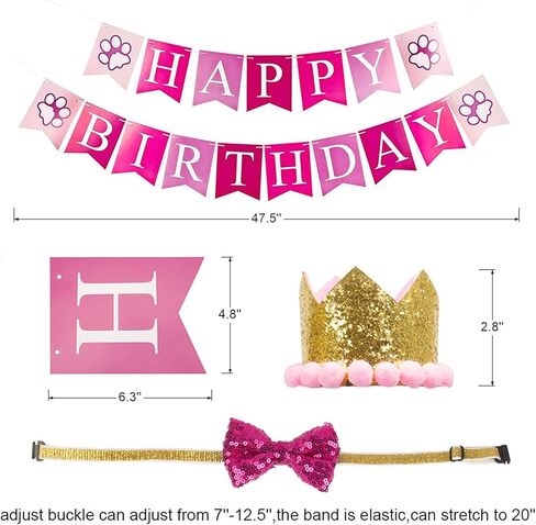 قبعة عيد ميلاد للكلاب، لوازم حفلات عيد ميلاد الكلاب للبنات، وشاح توتو وردي للكلاب والحيوانات الاليفة in Kuwait