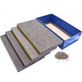PATTNIUM Cat Scratcher Cat Scratching Pads 4 in 1 Corrugated Cat Scratcher Cardboard Cat Scratcher Pad Toys with Catnip Scratch Lounge Bed for Cats Pack of 4 in Saudi Arabia