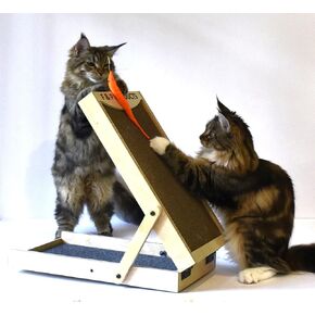 Best wood-built design for your cat is a vertical cat scratching post & horizontal flat scratching pad as 1. Comes with a reversible Cardboard scratch pad and Commercial grade carpet cat scratch board in Kuwait