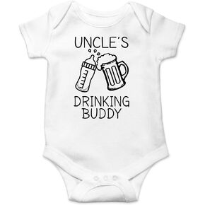 AW Fashions Uncle's Drinking Buddy - My Uncle Is a Bad Influence - Cute One-Piece Infant Baby Bodysuit
