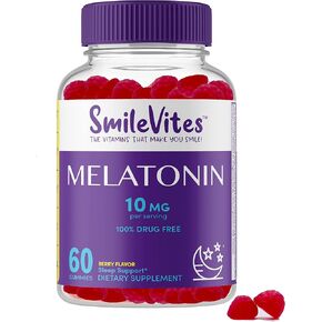 Heartland Pharma SmileVites Melatonin Gummies 10mg -100% Drug Free Gummy Sleep Aid - Berry Flavor - 60 Count (1 Month Supply) in Saudi Arabia