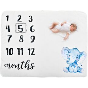 AXINLEJIAJIU Capture Every Precious Moment with Our Organic Plush Fleece Baby Milestone Blanket - Perfect Photography Prop for Boys and Girls - Large 47''x40'' with Cute Elephant Frame in Kuwait