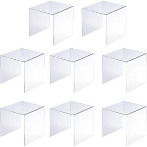 CLAY TONIC Claytonic 8-PC Durable Clear Acrylic Display Risers for Funko POP figures,Retail Display, Display Riser Shelf Showcase Fixtures for Jewelry (6x6x6 In) in Saudi Arabia