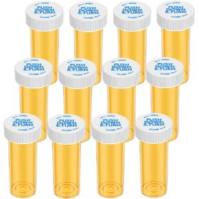 12 Pack Plastic Pill Bottles Empty with Child Proof Caps, Portable Prescription Medicine Container Vial Clear Travel Pill Bottle Case Dispenser Organizers (6 Dram) in Saudi Arabia