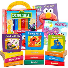 Sesame Street Board Books Set Toddlers Babies Bundle ~ Pack of 12 Chunky My First Library Board Book Block with Stickers (Elmo Books for Infants) in Kuwait