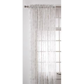 Stylemaster Renaissance Home Fashion Reese Embroidered Sheer Layered Scalloped Valance, 55-Inch by 17-Inch, Beige in Kuwait