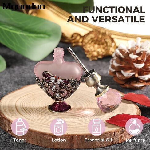 م جودو زجاجة عطر زجاجية بتصميم يعسوب فينتاج سعة 5 مل، زجاجات عطر زجاجية فارغة قابلة لاعادة الملء على شكل قلب، زجاجة كريستال مزخرفة للزيوت العطرية مناسبة كهدية للنساء والفتيات in Kuwait