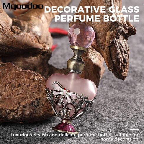 م جودو زجاجة عطر زجاجية بتصميم يعسوب فينتاج سعة 5 مل، زجاجات عطر زجاجية فارغة قابلة لاعادة الملء على شكل قلب، زجاجة كريستال مزخرفة للزيوت العطرية مناسبة كهدية للنساء والفتيات in Kuwait