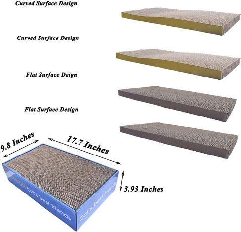 PATTNIUM Cat Scratcher Cat Scratching Pads 4 in 1 Corrugated Cat Scratcher Cardboard Cat Scratcher Pad Toys with Catnip Scratch Lounge Bed for Cats Pack of 4 in Saudi Arabia