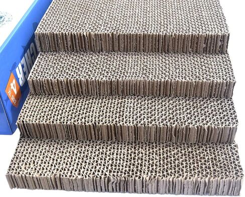 PATTNIUM Cat Scratcher Cat Scratching Pads 4 in 1 Corrugated Cat Scratcher Cardboard Cat Scratcher Pad Toys with Catnip Scratch Lounge Bed for Cats Pack of 4 in Saudi Arabia