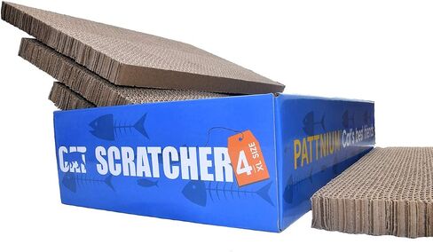 PATTNIUM Cat Scratcher Cat Scratching Pads 4 in 1 Corrugated Cat Scratcher Cardboard Cat Scratcher Pad Toys with Catnip Scratch Lounge Bed for Cats Pack of 4 in Saudi Arabia