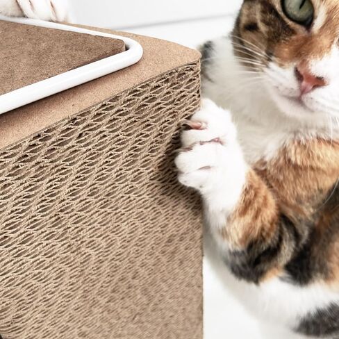 عمود خدش مثبت على الحائط من xympo، أداة خدش مثلثة للقطط، أداة خدش من الورق المقوى مع دعامة معدنية in Kuwait