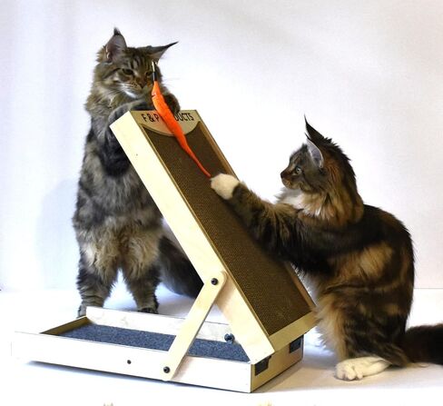 Best wood-built design for your cat is a vertical cat scratching post & horizontal flat scratching pad as 1. Comes with a reversible Cardboard scratch pad and Commercial grade carpet cat scratch board in Kuwait