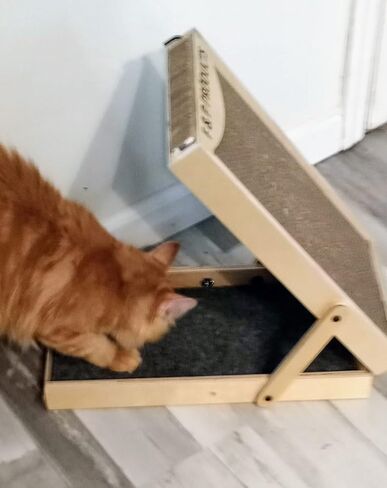 Best wood-built design for your cat is a vertical cat scratching post & horizontal flat scratching pad as 1. Comes with a reversible Cardboard scratch pad and Commercial grade carpet cat scratch board in Kuwait