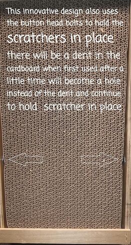 Best wood-built design for your cat is a vertical cat scratching post & horizontal flat scratching pad as 1. Comes with a reversible Cardboard scratch pad and Commercial grade carpet cat scratch board in Kuwait