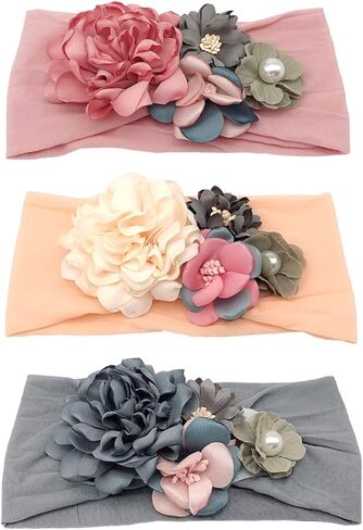 مجموعة صندوق هدايا من عصابات رأس وأقواس من النايلون للفتيات الصغيرات من إليسا ميراكل للأطفال حديثي الولادة in Kuwait