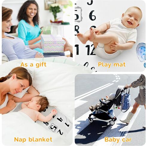 AXINLEJIAJIU Capture Every Precious Moment with Our Organic Plush Fleece Baby Milestone Blanket - Perfect Photography Prop for Boys and Girls - Large 47''x40'' with Cute Elephant Frame in Kuwait