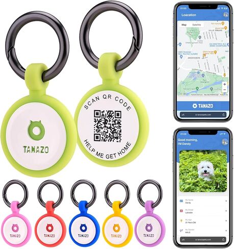 QR Code Dog Tag,Personalized Dog Tags with Free Editable Online Pet Profile,Emergency Contact Page,Dog Id Tag,Silent Silicone Dog Tag,Scan QR Receive Instant Pet Location Alert Email(Sapphire Blue) in Saudi Arabia