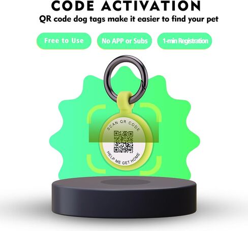 QR Code Dog Tag,Personalized Dog Tags with Free Editable Online Pet Profile,Emergency Contact Page,Dog Id Tag,Silent Silicone Dog Tag,Scan QR Receive Instant Pet Location Alert Email(Sapphire Blue) in Saudi Arabia
