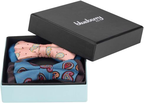Blueberry Pet Gift Box with Pack of 2 Handmade Bow Tie for Collars in Kuwait