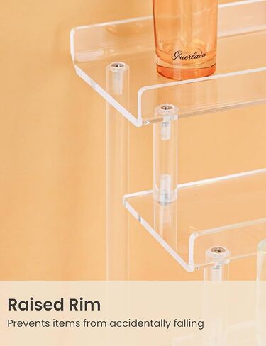 حامل أكريليك من هيش للعرض، حامل كولونيا منظم للعطور من 4 طبقات، حامل عرض لشخصيات لوشن المكياج، رف أكريليك للتنظيم والديكور in Kuwait