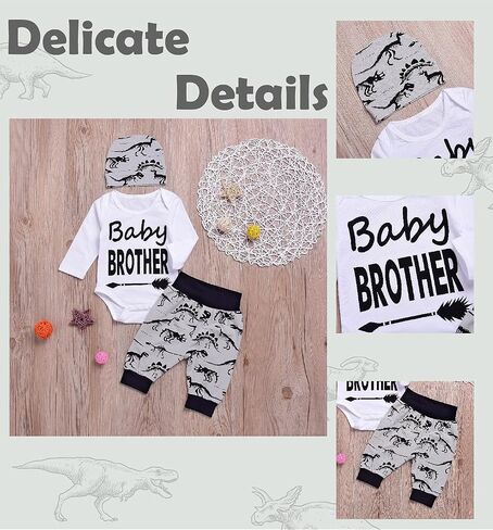 Aslaylme Baby Boy Outfit Newborn Coming Home Outfit Dinosaur Clothes in Kuwait