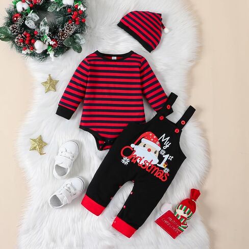 VINUOKER Baby Boy Halloween Clothes,Long Sleeve T-Shirt + Overalls,3pc My First Halloween Outfit,Infant Suspender Outfit Set in Kuwait