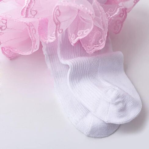 Xiyadun Girls Ruffle Lace Eyelet Frilly Ankle Dress Socks for Infant/Toddler/Girl in Kuwait