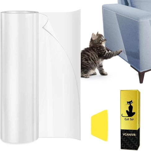 واقي أريكة القطط، 7.9 بوصة × 16.4 قدم، واقي أثاث سميك مضاد للخدش للقطط، واقي أريكة القطط شفاف 100%، واقي خدش القطط لجدار الباب in Kuwait