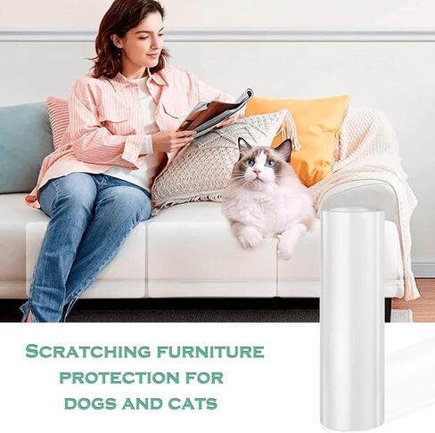 واقي أريكة القطط، 7.9 بوصة × 16.4 قدم، واقي أثاث سميك مضاد للخدش للقطط، واقي أريكة القطط شفاف 100%، واقي خدش القطط لجدار الباب in Kuwait
