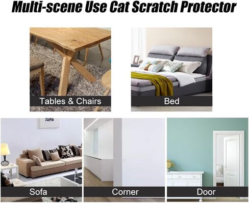 Couch Protector for Cats, 12-Pack Mix Size Anti Cat Scratch Furniture Protector, Cat Scratch Deterrent Tape, Heavy Duty Anti-Scratch Protectors for Leather Furniture, Sofa, Door, Bed in Kuwait