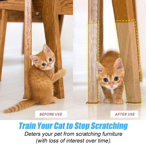 Couch Protector for Cats, 12-Pack Mix Size Anti Cat Scratch Furniture Protector, Cat Scratch Deterrent Tape, Heavy Duty Anti-Scratch Protectors for Leather Furniture, Sofa, Door, Bed in Kuwait