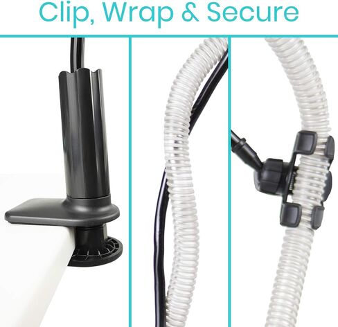 Vive CPAP Hose Holder for Bed - CPAP Hose Hanger with Clamp - CPAP Stand Tubing Holding Accessories Prevent Tube Leakage and Tangle - BiPAP, C-Pap Mask, Sleep Apnea Hose Lift Clamp Height Adjustable in Saudi Arabia