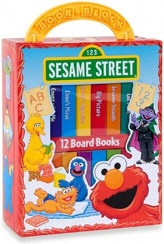 Sesame Street Board Books Set Toddlers Babies Bundle ~ Pack of 12 Chunky My First Library Board Book Block with Stickers (Elmo Books for Infants) in Kuwait