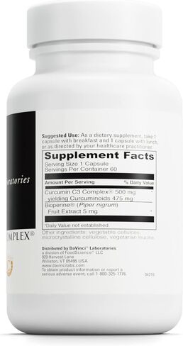 DAVINCI Labs Turmeric 500 mg 60 VegiCaps in Saudi Arabia