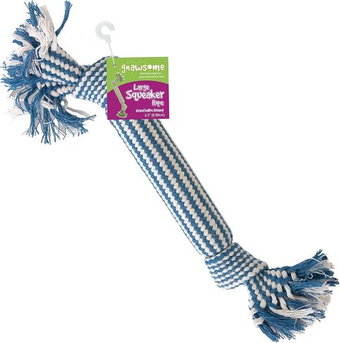 Gnawsome Large Squeaker Rope Dog Toy - Promotes Dental and Gum Health for Your Pet, Colors Will Vary in Kuwait