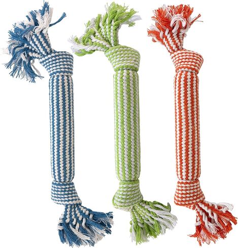 Gnawsome Large Squeaker Rope Dog Toy - Promotes Dental and Gum Health for Your Pet, Colors Will Vary in Kuwait