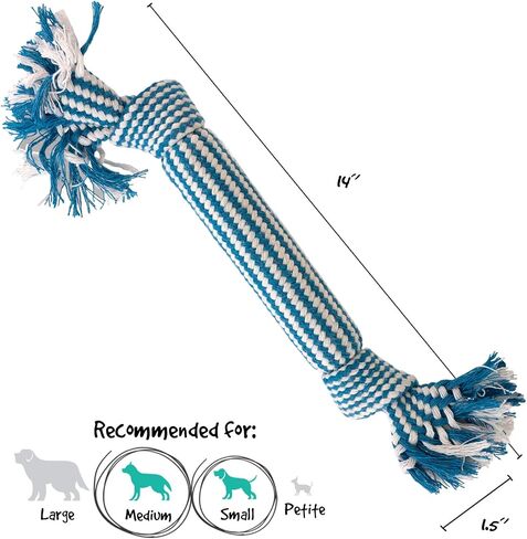 Gnawsome Large Squeaker Rope Dog Toy - Promotes Dental and Gum Health for Your Pet, Colors Will Vary in Kuwait