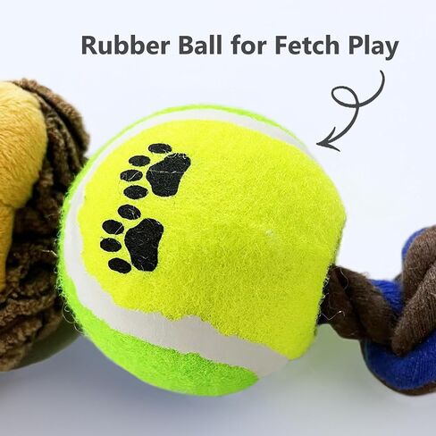 لعبة مضغ للكلاب من برودانس، ألعاب مضغ تصدر صوتًا للتسنين، ألعاب تفاعلية للكلاب، كرة للكلاب بحبل، قرد + كرة تنس in Kuwait