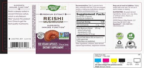 Nature’s Way Reishi Mushroom Supports Immune Function* Non-GMO Project Verified Adaptogenic* 100 Capsules in Saudi Arabia