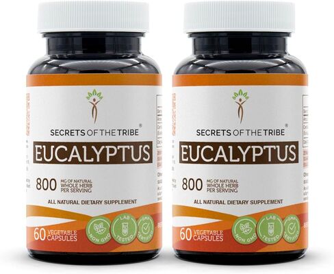 Secrets of the Tribe Eucalyptus 60 Capsules, 800 mg, Eucalyptus (Eucalyptus Globulus) Dried Leaf (60 Capsules) in Saudi Arabia