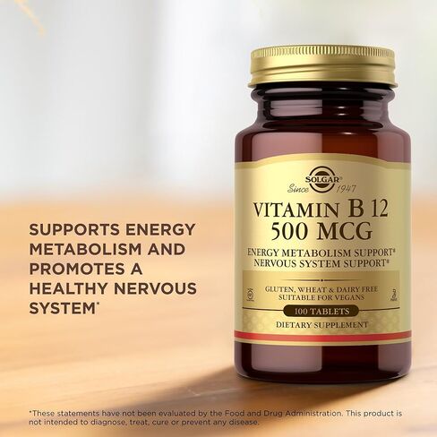 Solgar Vitamin B12 500 mcg - 100 Tablets - Vegan, Gluten Free, Dairy Free, Kosher - 100 Servings in Saudi Arabia