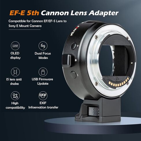 Viltrox EF-E5 محول العدسة التركيز التلقائي عدسة جبل حلقة محول عدسة Canon EOS EF EF-S إلى Sony E Mount مع شاشة OLED a7r iv a7 iv a7 iii a7r iii a6500 in Kuwait