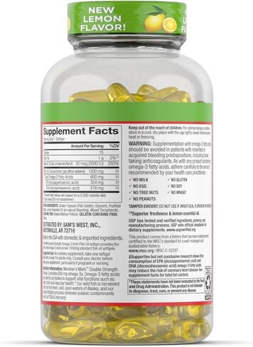 Member's Mark 600 ملغ أوميغا 3 من زيت السمك مع 50 ميكروغرام فيتامين د3 (200 قطعة) in Kuwait