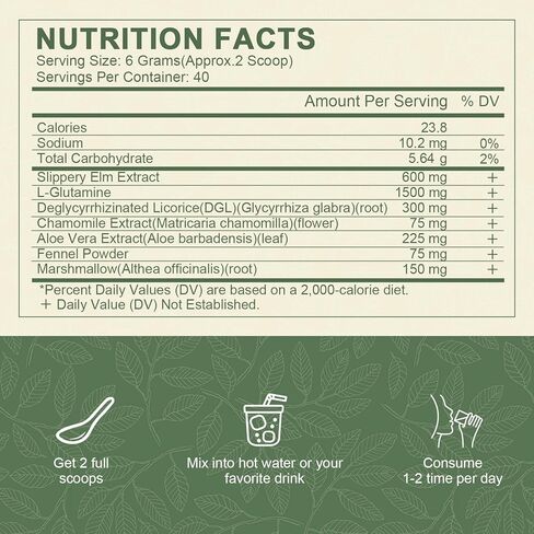 Alliwise Organic Slippery Elm Bank Powder 240g - Herbal Supplement for Soothes Throat,Relieves Coughs & Supports Digestive Health - Non-GMO, Gluten Free, Vegetarian Friendly. in Kuwait