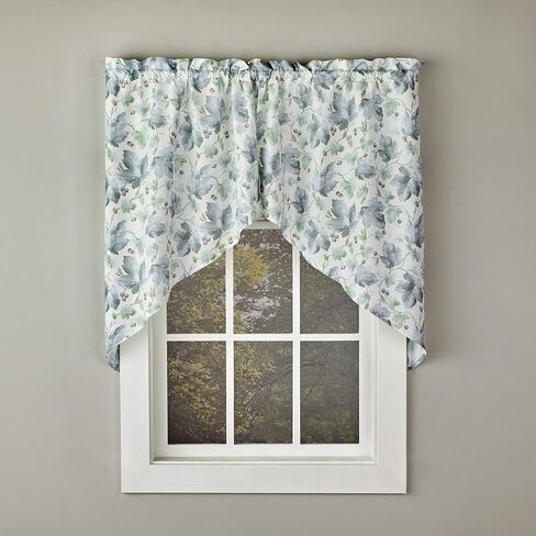 SKL Home Harvest Falling Leaves Valance, 58" x 13", Blue in Saudi Arabia