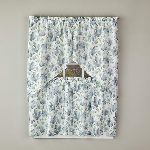 SKL Home Harvest Falling Leaves Valance, 58" x 13", Blue in Saudi Arabia