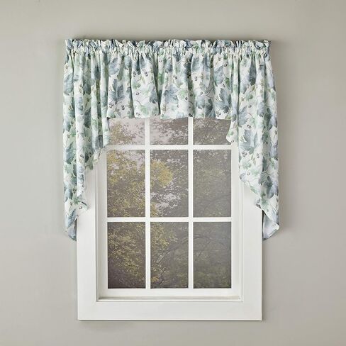 SKL Home Harvest Falling Leaves Valance, 58" x 13", Blue in Saudi Arabia