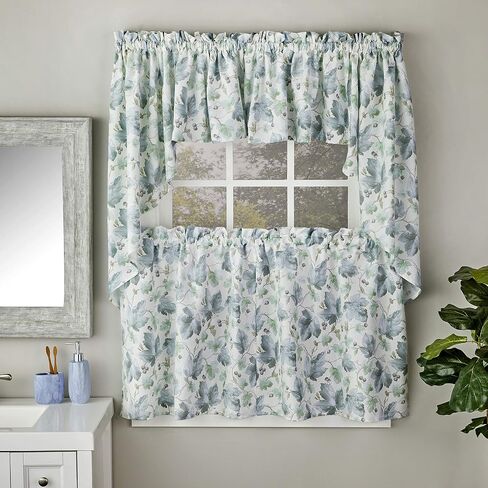 SKL Home Harvest Falling Leaves Valance, 58" x 13", Blue in Saudi Arabia