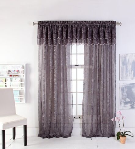 Stylemaster Renaissance Home Fashion Reese Embroidered Sheer Layered Scalloped in Kuwait